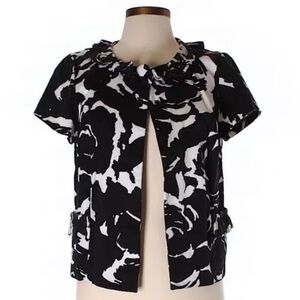 J Crew Cropped short sleeve one button Jacket Sz 0